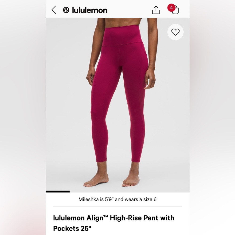 Lululemon Align Leggings w/ pockets 
25”
